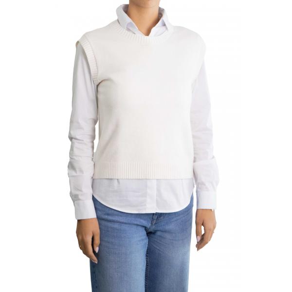 Gilet tinta unita girocollo 